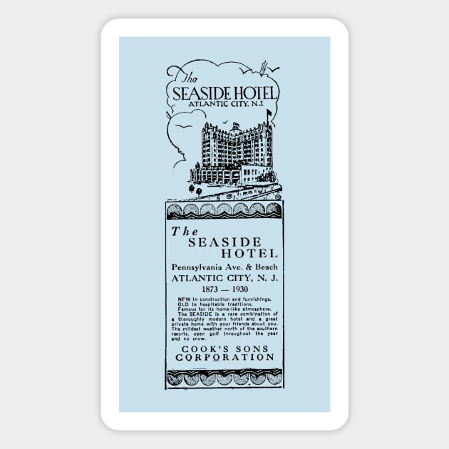 Seaside Hotel 1930 Magnet by GloopTrekker